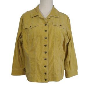 CHICO'S Women Corduroy Tan Jacket Size 2